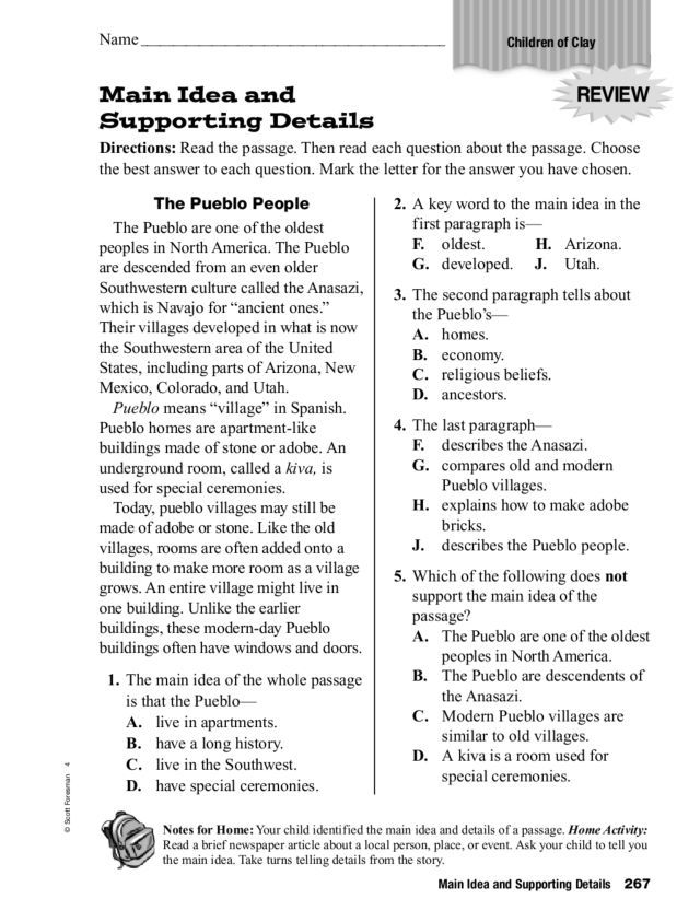 Featured image of post 5Th Grade Main Idea And Supporting Details Worksheets Pdf
