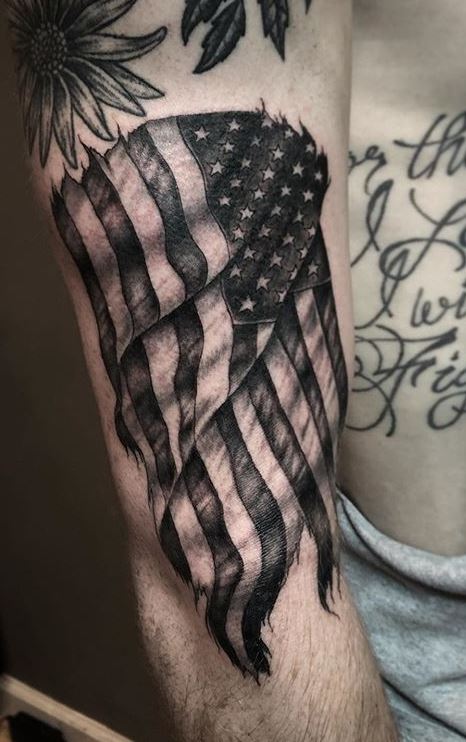 photo Black And White Patriotic Tattoo Designs