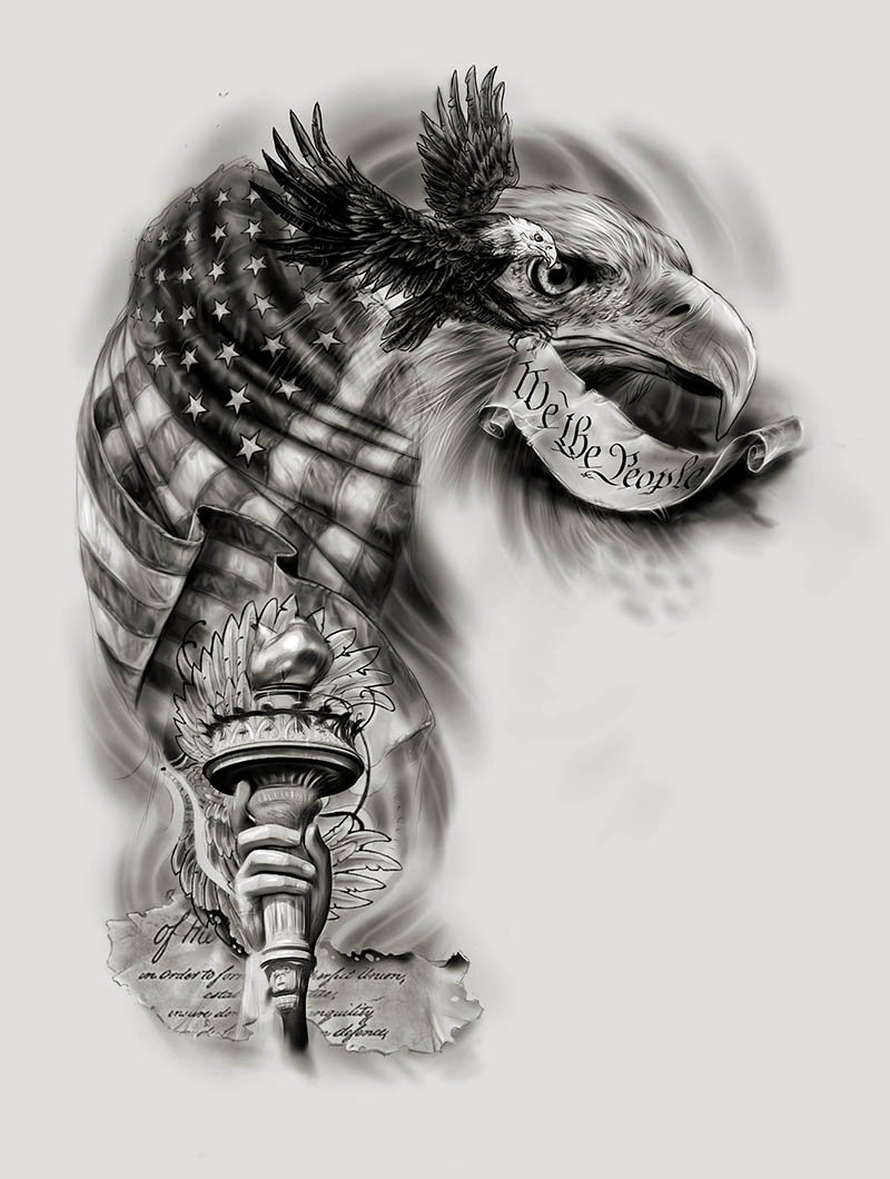 wallpapers Black And White Patriotic Tattoo Designs