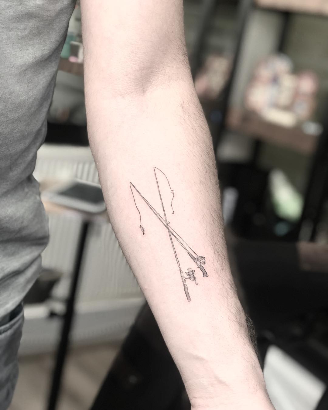 pic Fishing Rod Tattoo Forearm