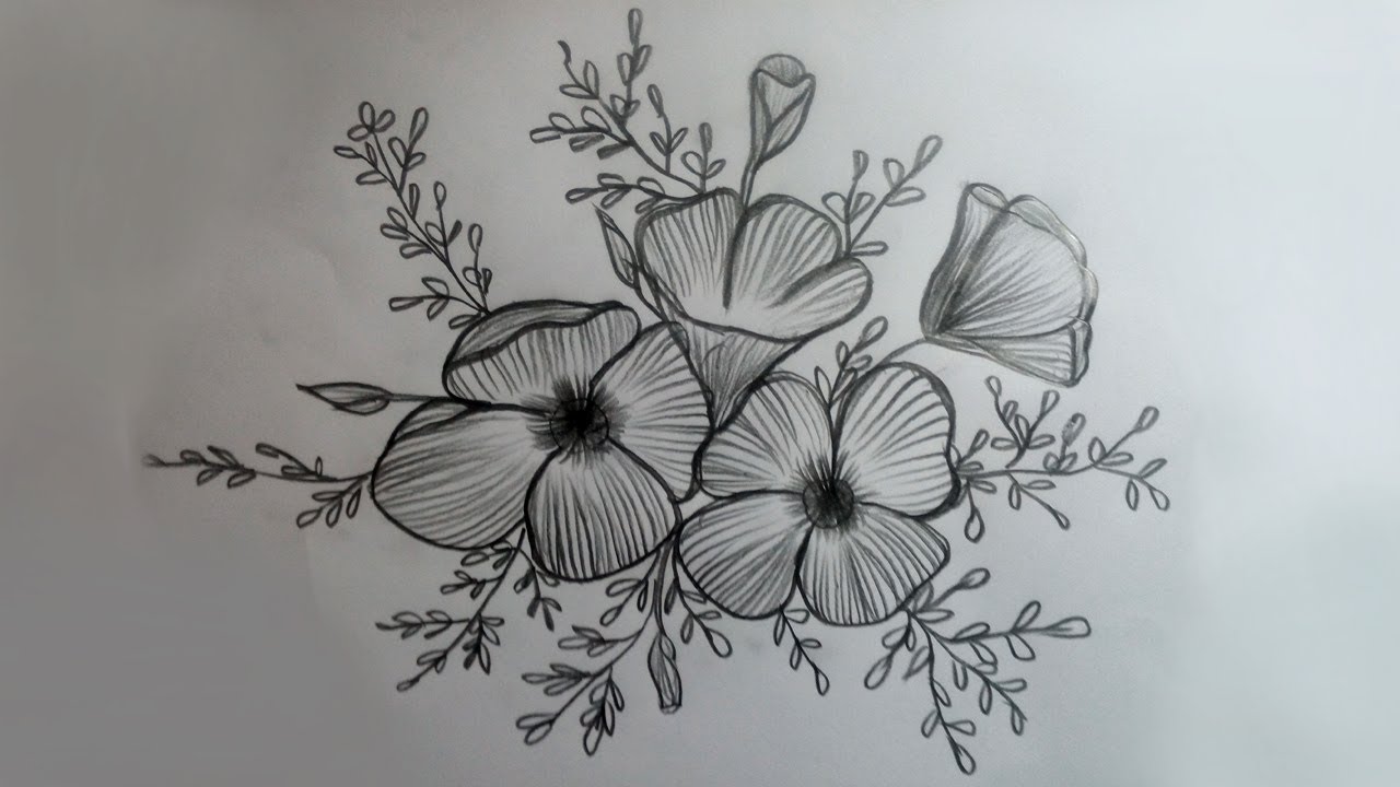Flowers Drawing Pictures Pencil Easy pics Flowers Drawing Pictures Pencil Easy