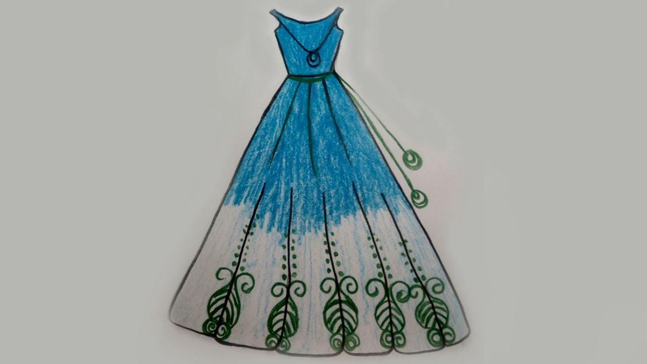 Gown Drawing Easy With Color pic Gown Drawing Easy With Color
