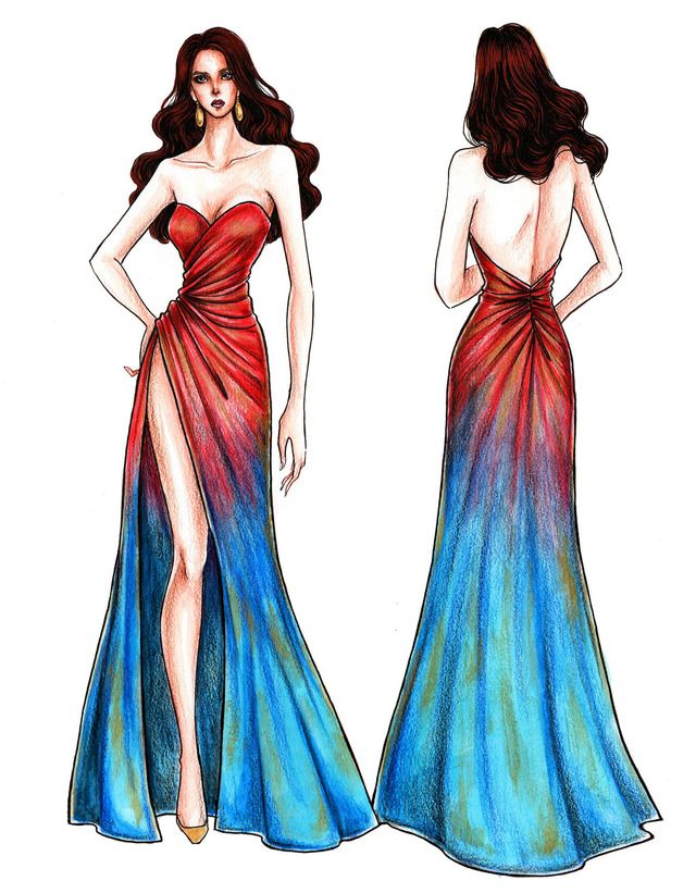 Gown Drawing Easy With Color pix Gown Drawing Easy With Color