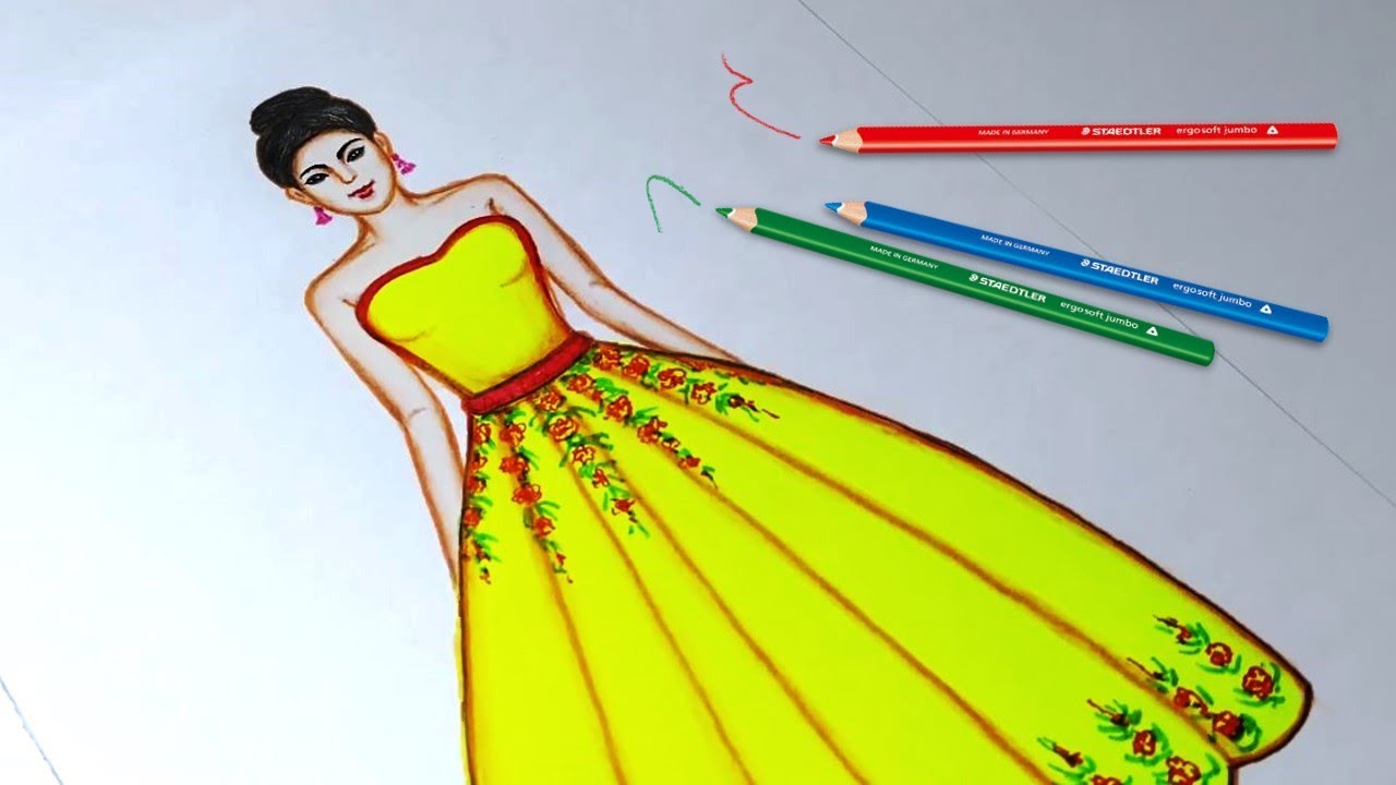 Gown Drawing Easy With Color picture Gown Drawing Easy With Color
