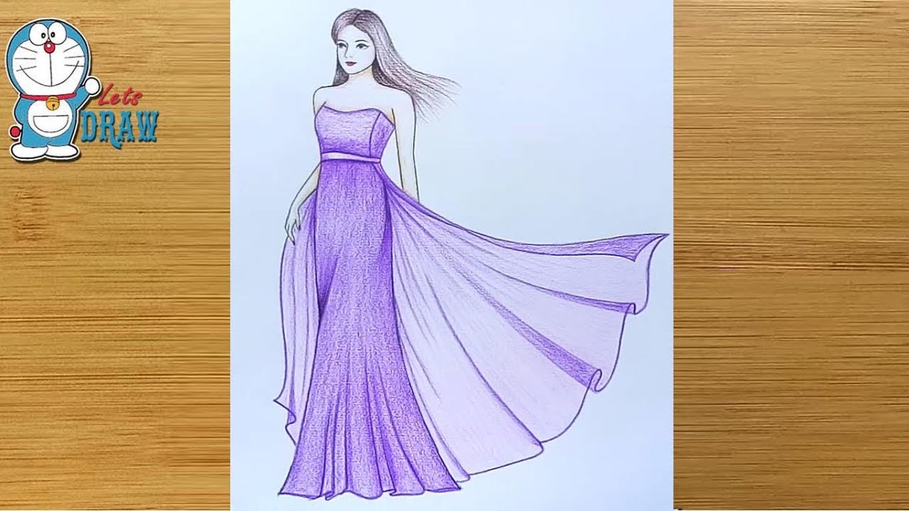Gown Drawing Easy With Color wallpapers Gown Drawing Easy With Color