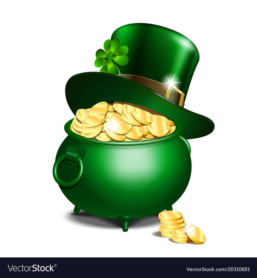pic Leprechaun Pot Of Gold Vector