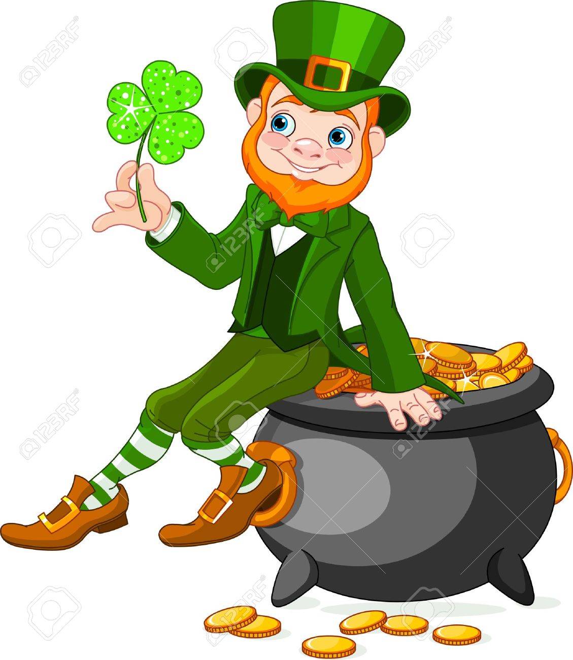 pic Leprechaun Pot Of Gold Vector