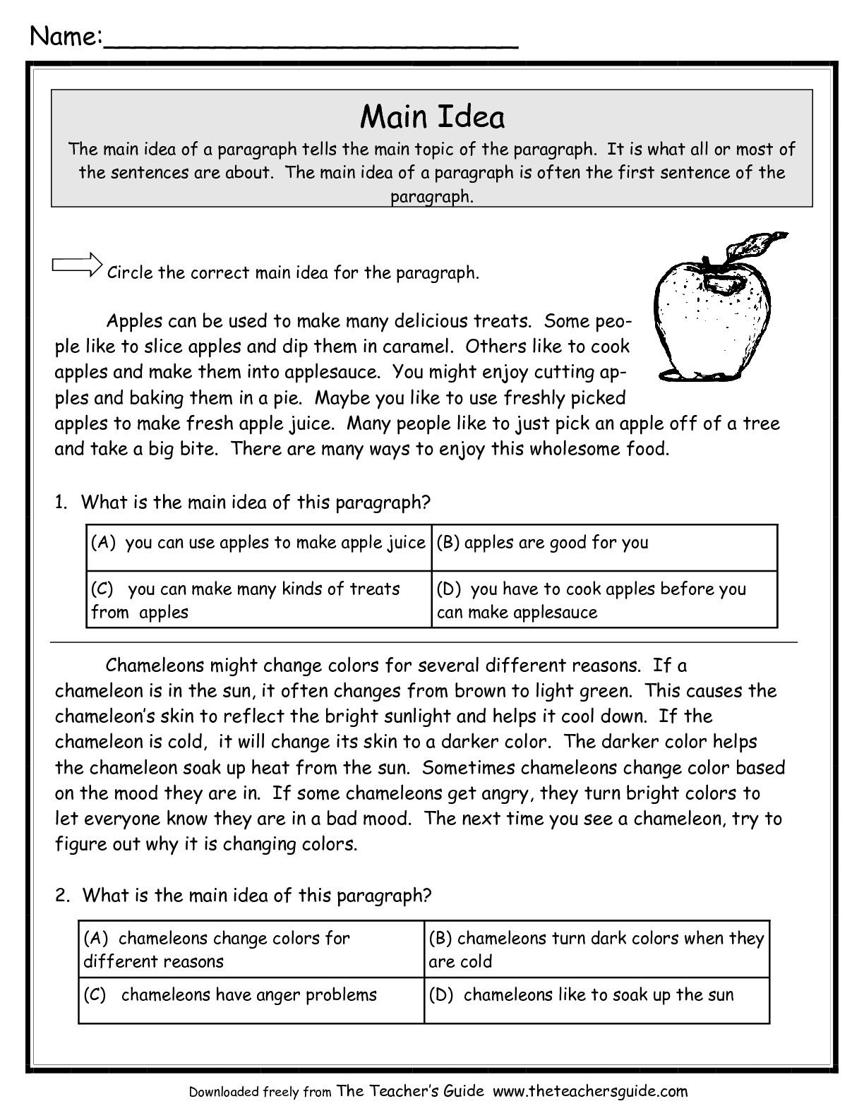 pic Main Idea And Supporting Details Worksheets 3Rd Grade Pdf