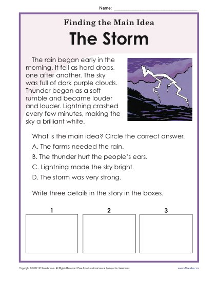 pic Main Idea And Supporting Details Worksheets 3Rd Grade Pdf