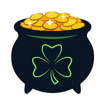Pot Of Gold Vector Image photo Pot Of Gold Vector Image