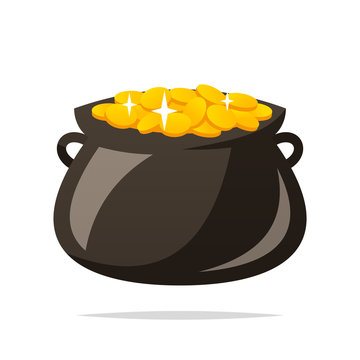 Pot Of Gold Vector Image pic Pot Of Gold Vector Image