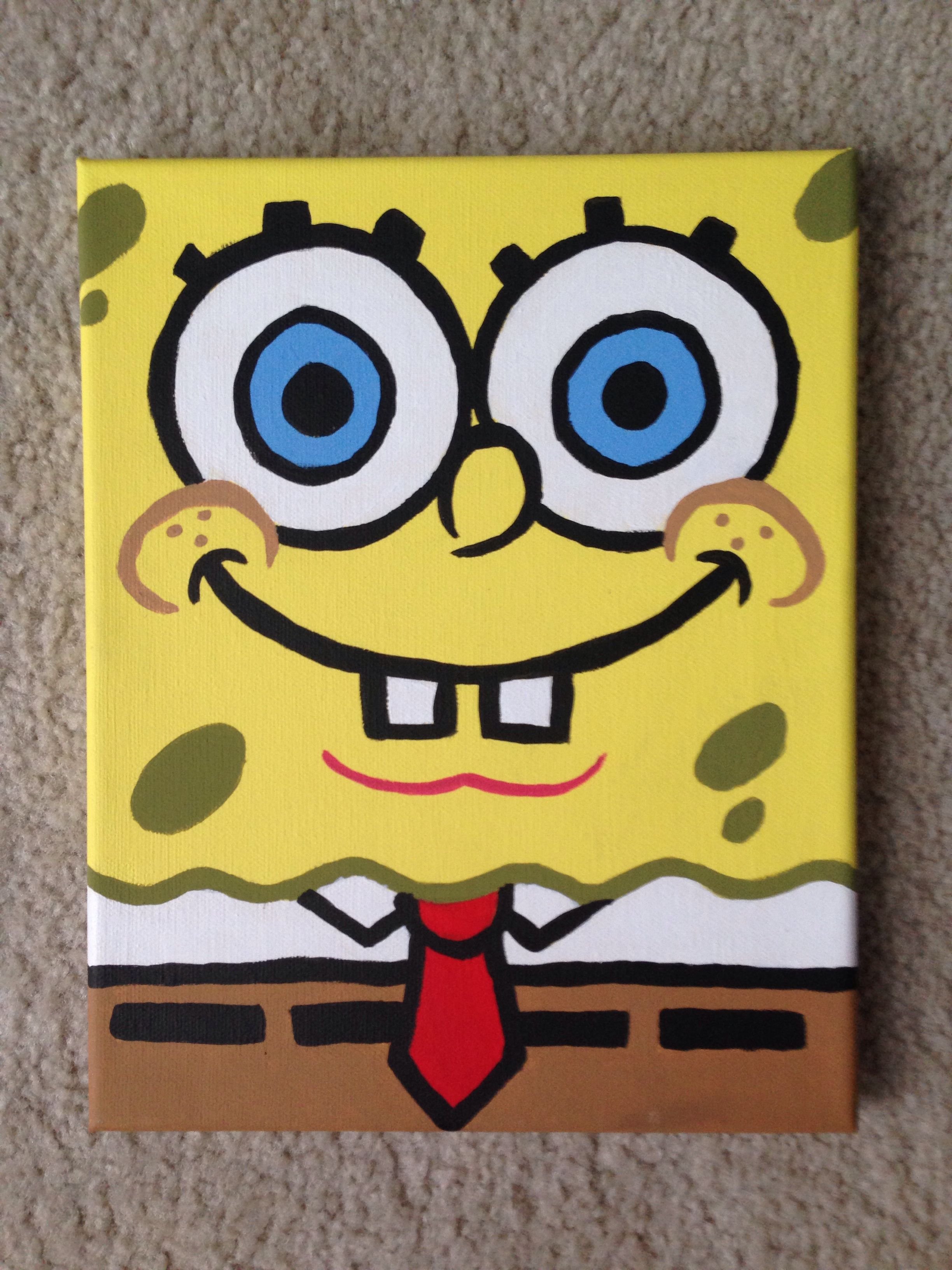 photo Spongebob Cartoon Paintings On Canvas