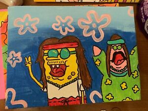picture Spongebob Cartoon Paintings On Canvas