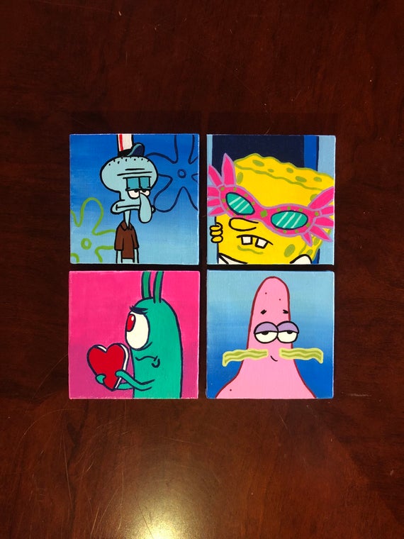 wallpapers Spongebob Cartoon Paintings On Canvas