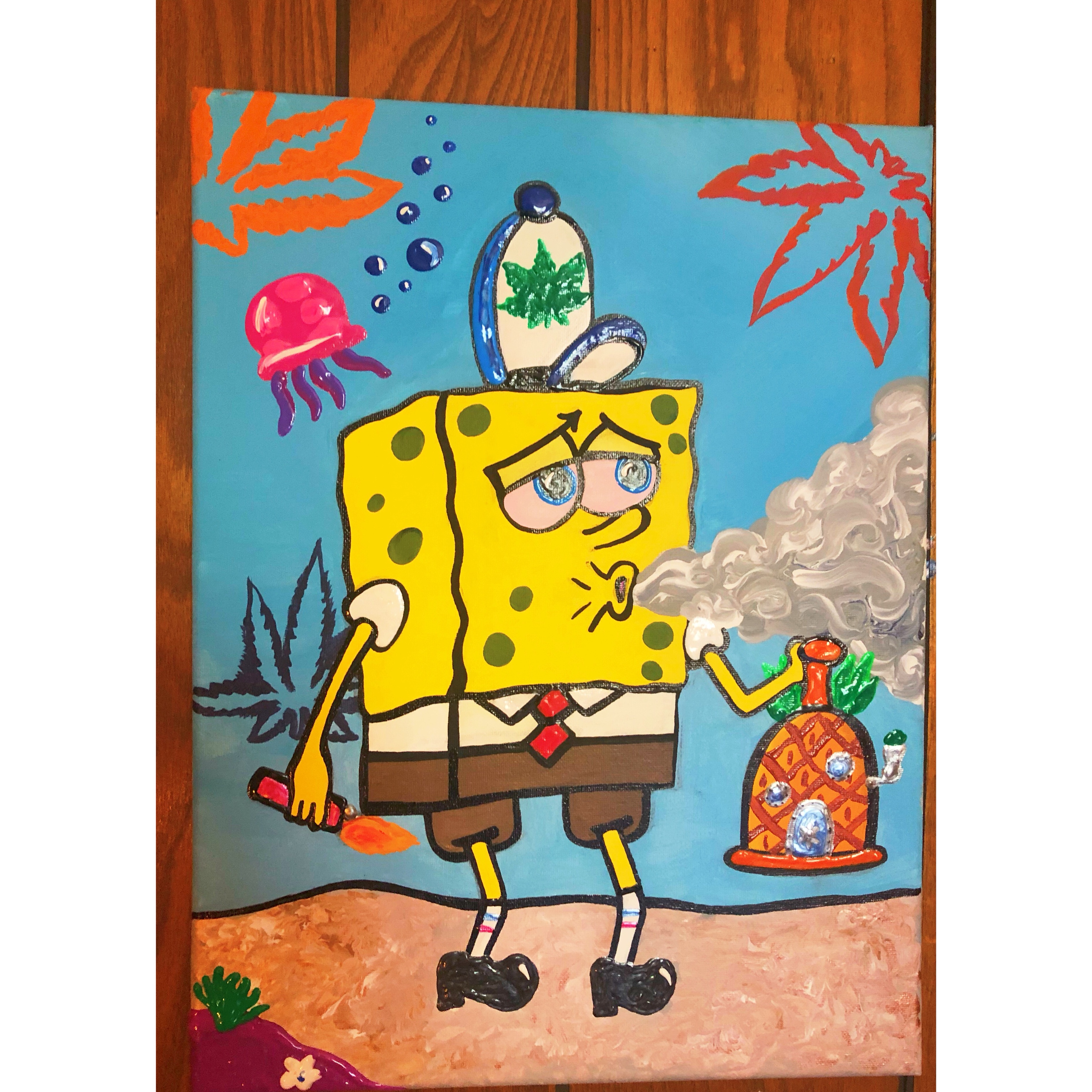 wallpapers Spongebob Cartoon Paintings On Canvas