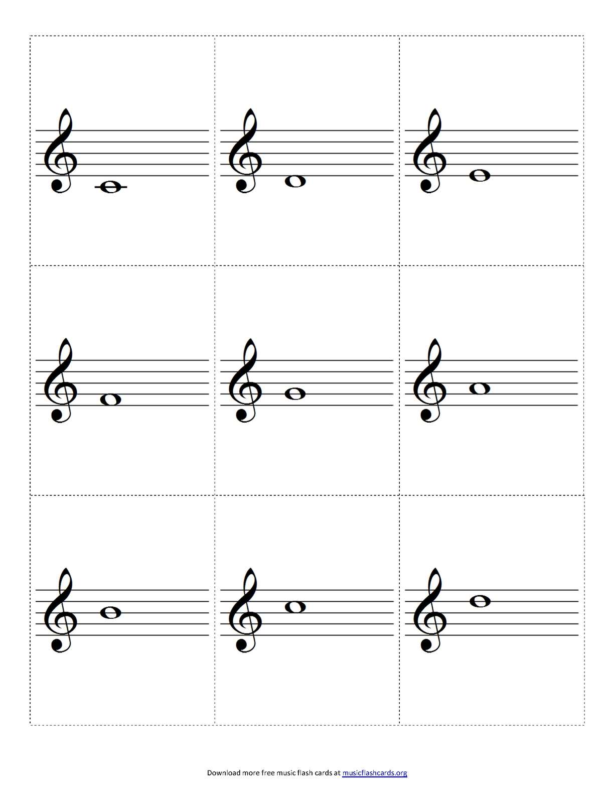 Treble Clef Music Note Flashcards pic Treble Clef Music Note Flashcards