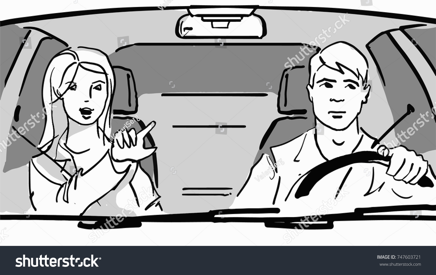 wallpapers Two People Sitting In A Car Drawing