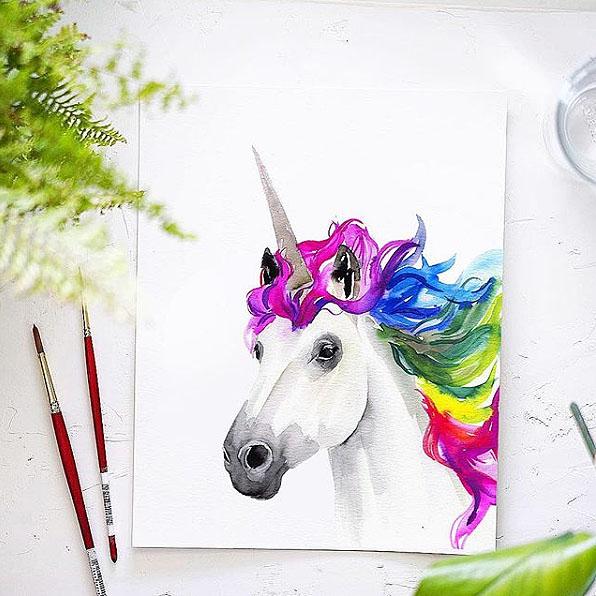 Watercolor Unicorn Easy wallpapers Watercolor Unicorn Easy