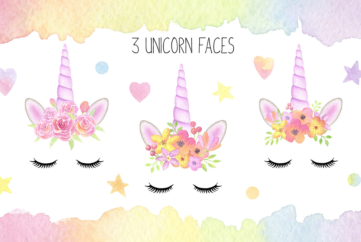 Watercolor Unicorn Face images Watercolor Unicorn Face