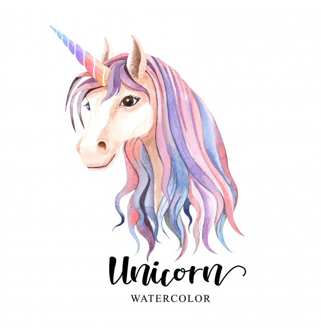 picture Watercolor Unicorn Head
