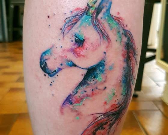 photo Watercolor Unicorn Tattoo Ideas