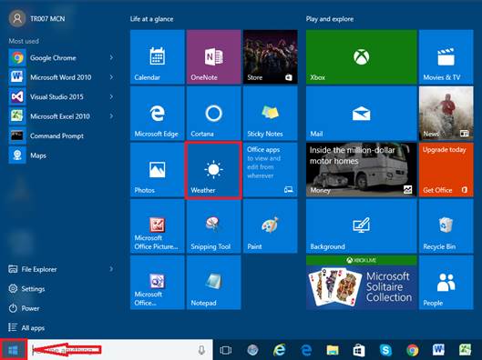photo Windows 10 Weather Widget